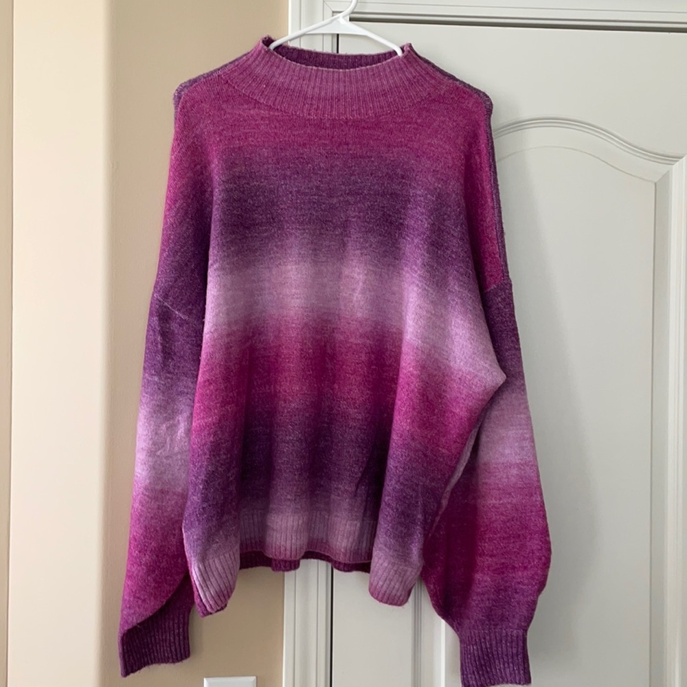 Purple ombré pullover sweater